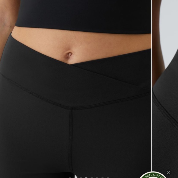 High Waisted Crossover Flare Yoga Leggings - Picture 4 of 7